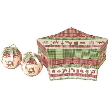 JK Home Décor - Christmas Balls in Star Box S/6 7.5cm