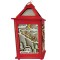 JΚ Home Décor - Φανάρι Ξύλινο LED Κόκκινο 11x11x24cm