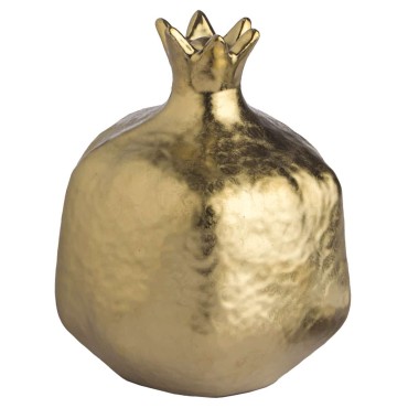JΚ Home Décor - Ρόδι Κεραμικό Χρυσό Διακοσμητικό 14x16cm