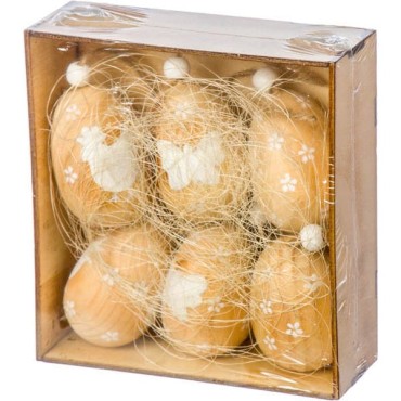 JK Home Décor - Egg Wooden S/6 6cm
