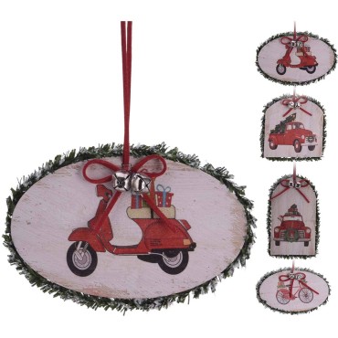 JK Home Décor - Hanging Deco with Print 9cm 4ASS