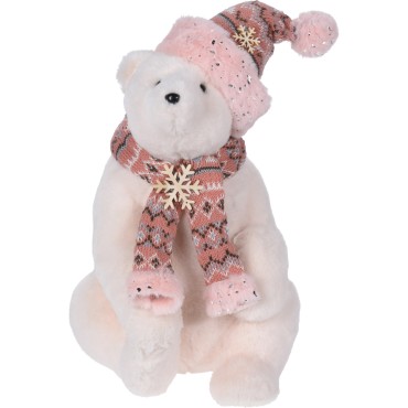 JK Home Décor - Polar Bear Sitting 35cm Pink