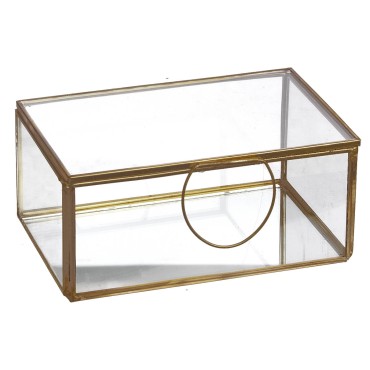 JK Home Décor - Jewelry Box Glass 14.5x10x10cm Gold