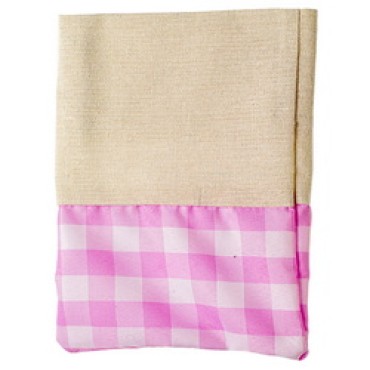 JΚ Home Décor - Πουγκί Lonetta Καρρώ Ροζ 30x40cm