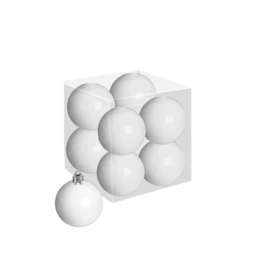 JΚ Home Décor - Μπάλα Πλαστική Λευκή S/4 10cm