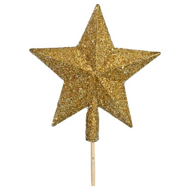 JK Home Décor - Glitter Star Tree Topper 15cm Gold
