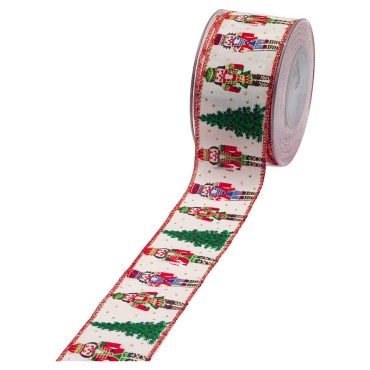 JΚ Home Décor - Κορδέλα Μίνι Καρυοθραύστης Εκρού 5.5cmX9m