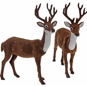 JK Home Décor - Deer Fuzz 37cm 2Ass Brown