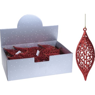 JK Home Décor - Icicle with Glitter 22cm Red