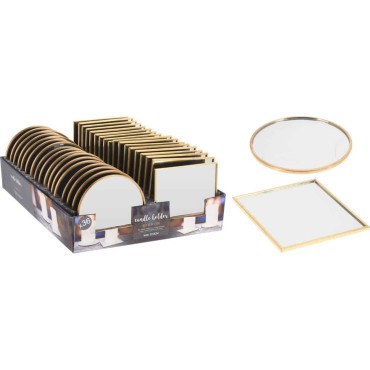 JK Home Décor - Plate Mirror 10cm Gold 2ASS