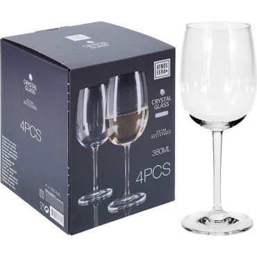 JK Home Décor - Wine Glass S/4 Crystalline 380ml