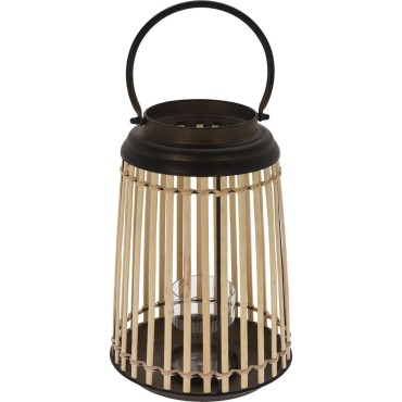 JK Home Décor - Lantern Bamboo with Metal 32cm