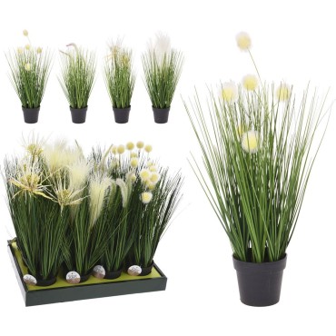 JK Home Décor - Deco Grass in Vase 4ASS 46cm