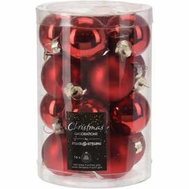 JK Home Décor - Μπάλα Γυάλινη Κόκκινη 3.5cm S/16