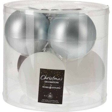JΚ Home Décor - Μπάλα Γυάλινη 3Σχδ S/6 8cm