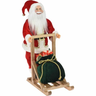 JK Home Décor - Santa Standing on Sled Red