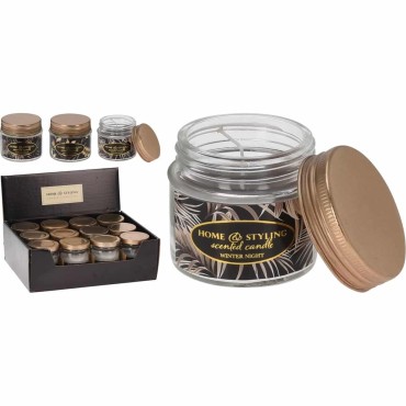 JK Home Décor - Κερί Σε Γυάλινο Βαζακι 3Σχδ 6.6x9cm
