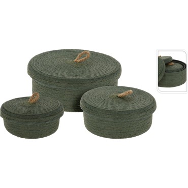 JK Home Décor - Basket Paper with Lid Dark Green