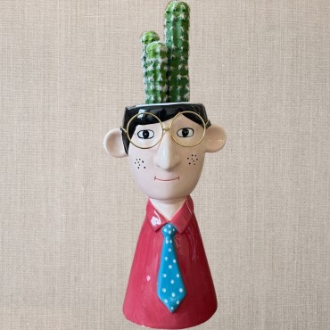 JK Home Décor - Planter professor's Head 14.5x11.5x24cm