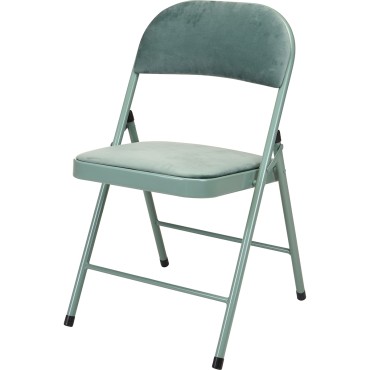 FOLDING CHAIR METAL WITH VELVET SEAT AND BACK