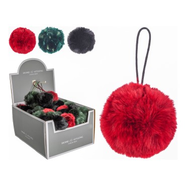 JK Home Décor - Hanging Deco Ball with Fur 3ASS