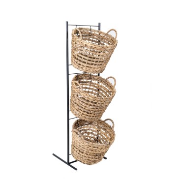JK Home Décor - Black Metal Stand with Basket