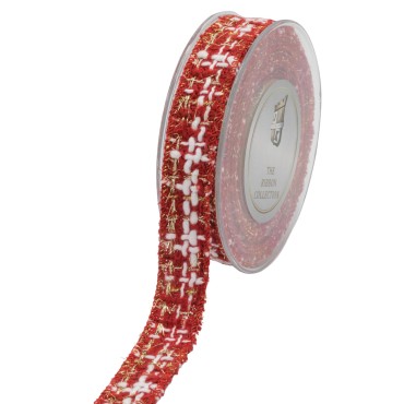 JΚ Home Décor - Κορδέλα Tweed 2.3cm x 4.5m Κόκκινη