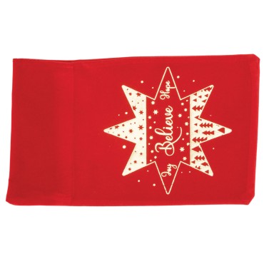 JΚ Home Décor - Πουγκί Βελούδο Μονής Όψης AA Foil Believe 20cmX30cm Κόκκινο