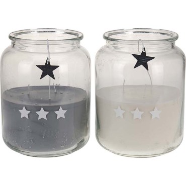 JK Home Décor - Candle in Glass 21x27cm 2ASS