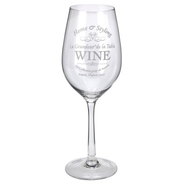 JK Home Décor - Wine Glass with Wine Design 9x27cm