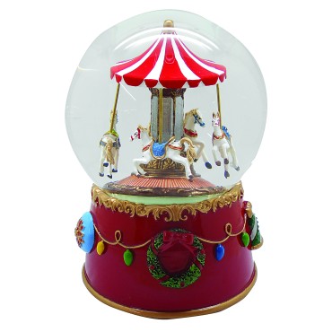 JK Home Décor - Christmas Carousel Revolving Musical Water Ball 12cm
