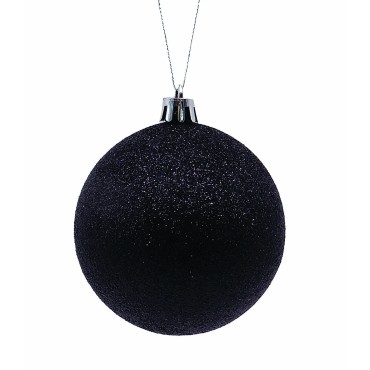 JK Home Décor - Glitter Ball S/4 10cm Black