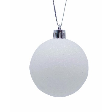 JK Home Décor - Glitter Ball S/4 10cm White