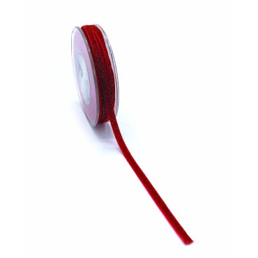 JΚ Home Décor - Κορδέλα Velvet Sparkle Κόκκινο 7mmX18m