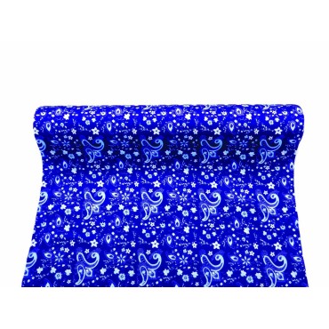 JΚ Home Décor - Ύφασμα Μπλε Holland Velvet Paisley 50cmX3m