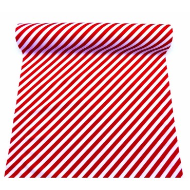 JΚ Home Décor - Ύφασμα Λευκό-Κόκκινο Velvet With Backing Parallel 50cmX3m