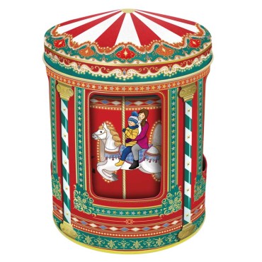 JK Home Décor - Κουτί Μεταλλικό Καρουσέλ Χριστουγέννων 12x16cm