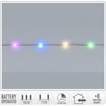 JΚ Home Décor - Λαμπάκια Εύκαμπτο Καλώδιο Διάφανο Multi 48LΕD