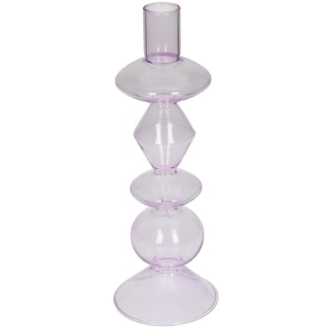 JΚ Home Décor - Κηροπήγιο Mix & Match Λιλά 9x9x25cm