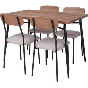 ΤΡΑΠΕΖΙ 110X70X76cm MDF ΜΕΤΑΛΛΟ