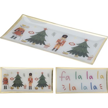 JK Home Décor - Πιάτο Ho Ho από Γυαλί 10x21cm 2Σχδ