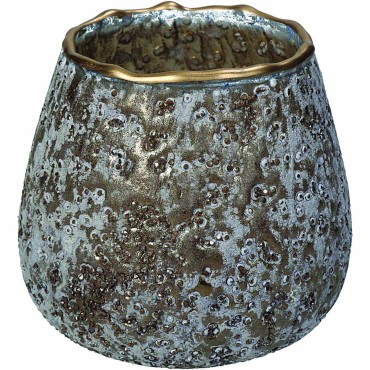 JΚ Home Décor - Κηροπήγιο Γυάλινο Καφέ 11x11x11cm