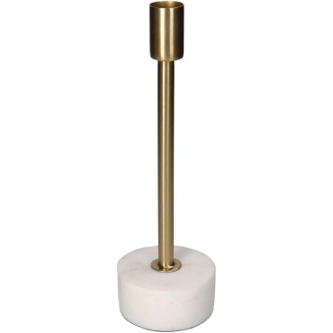 Candle Stick Marble Gold 7.5x7.5x24.5cm