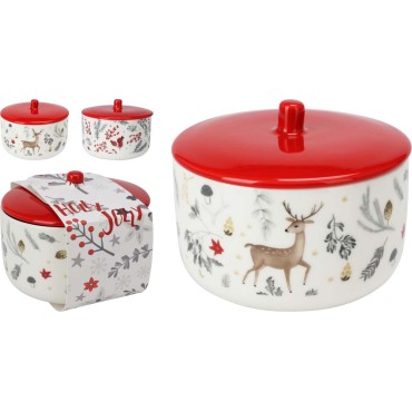 JK Home Décor - Δοχείο Πορσελάνη Deer 13x8cm 2Σχδ
