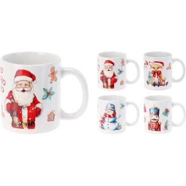 JK Home Décor - Κούπα Χριστουγέννων Κεραμική 310ml 8x9.5cm 4Σχδ