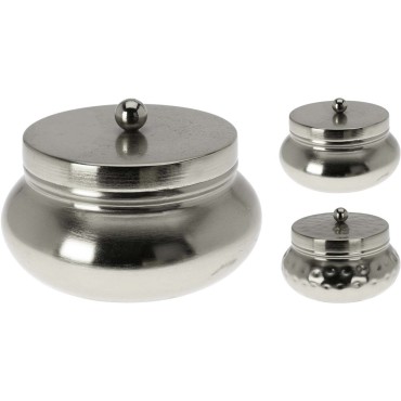JK Home Décor - Μπιζουτιέρα από Μέταλλο Ασημί 10x7cm 2Σχδ