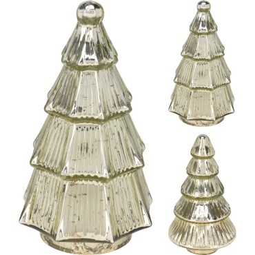 JK Home Décor - Δέντρο από Γυαλί Χρυσό 11x19cm 2Σχδ