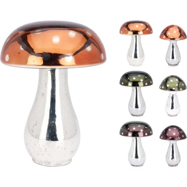 JK Home Décor - Μανιτάρι από Γυαλί 13x21cm 6Σχδ