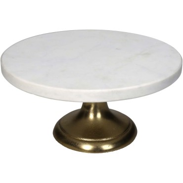 JK Home Décor - Cake Stand Marble White 24x24x10.5cm