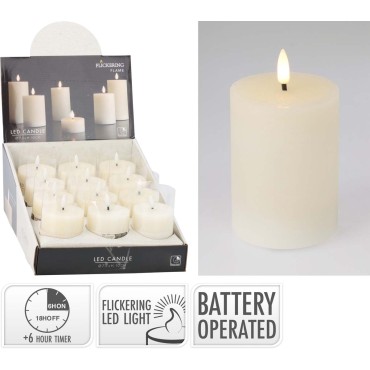 JK Home Décor - Κερί LED Ιβουάρ 7.5x10cm